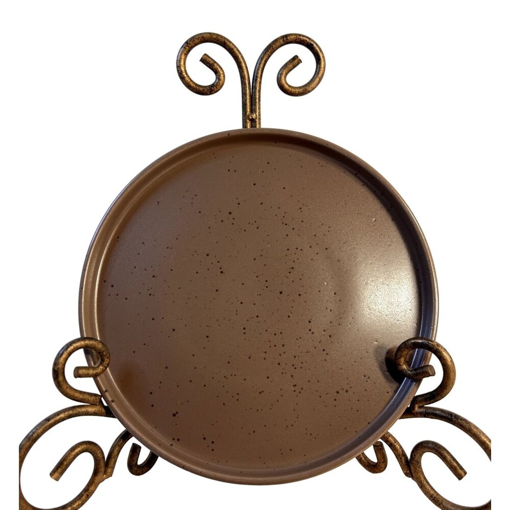 Stone + Lain Set-3 Stoneware Dinner Plates 10 1/4" Speckled Matte Brown *HEAVY*